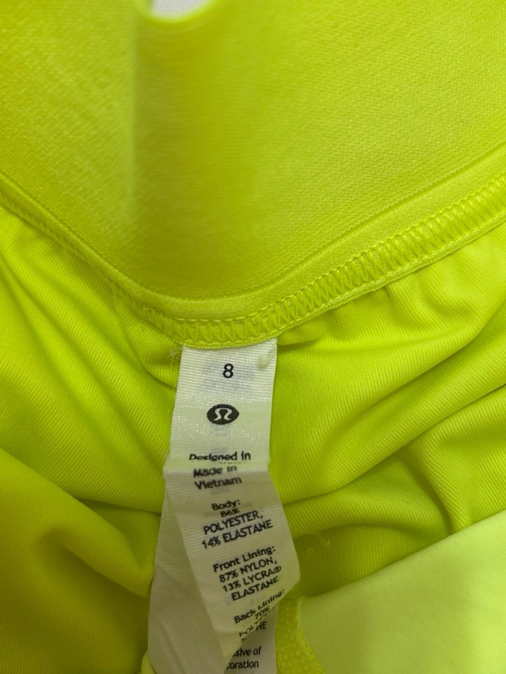 LuluLemon Neon Yellow Women’s athletic Skirt - Picture 2 of 3